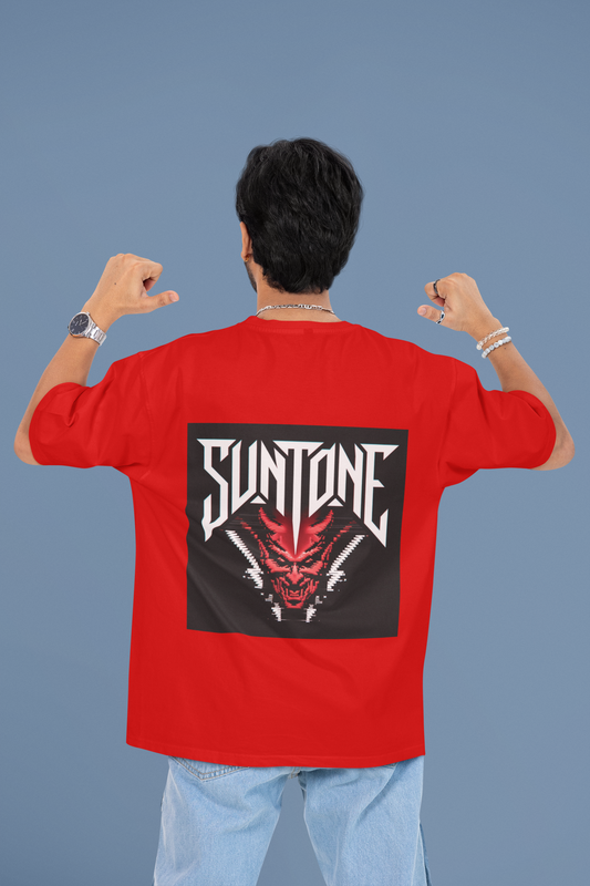 Demon Face Oversized Tee – Bold Look, Chill Fit