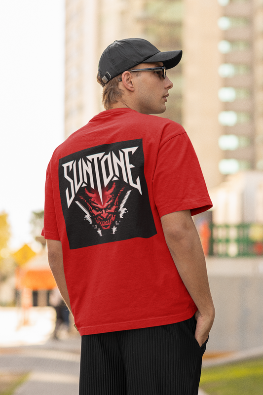 Demon Face Oversized Tee – Bold Look, Chill Fit