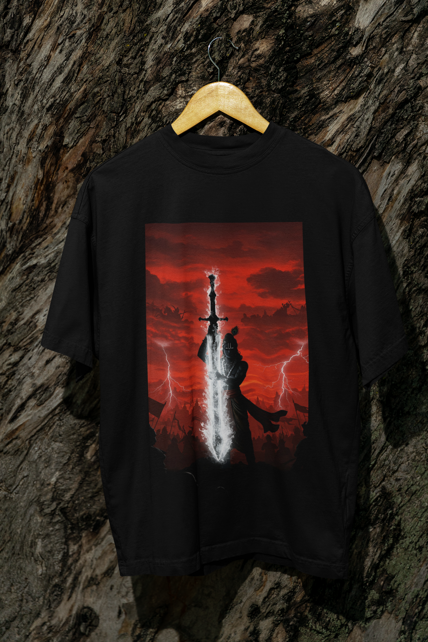 Urban Krishna T-Shirt – Oversized Fit, Divine Energy"