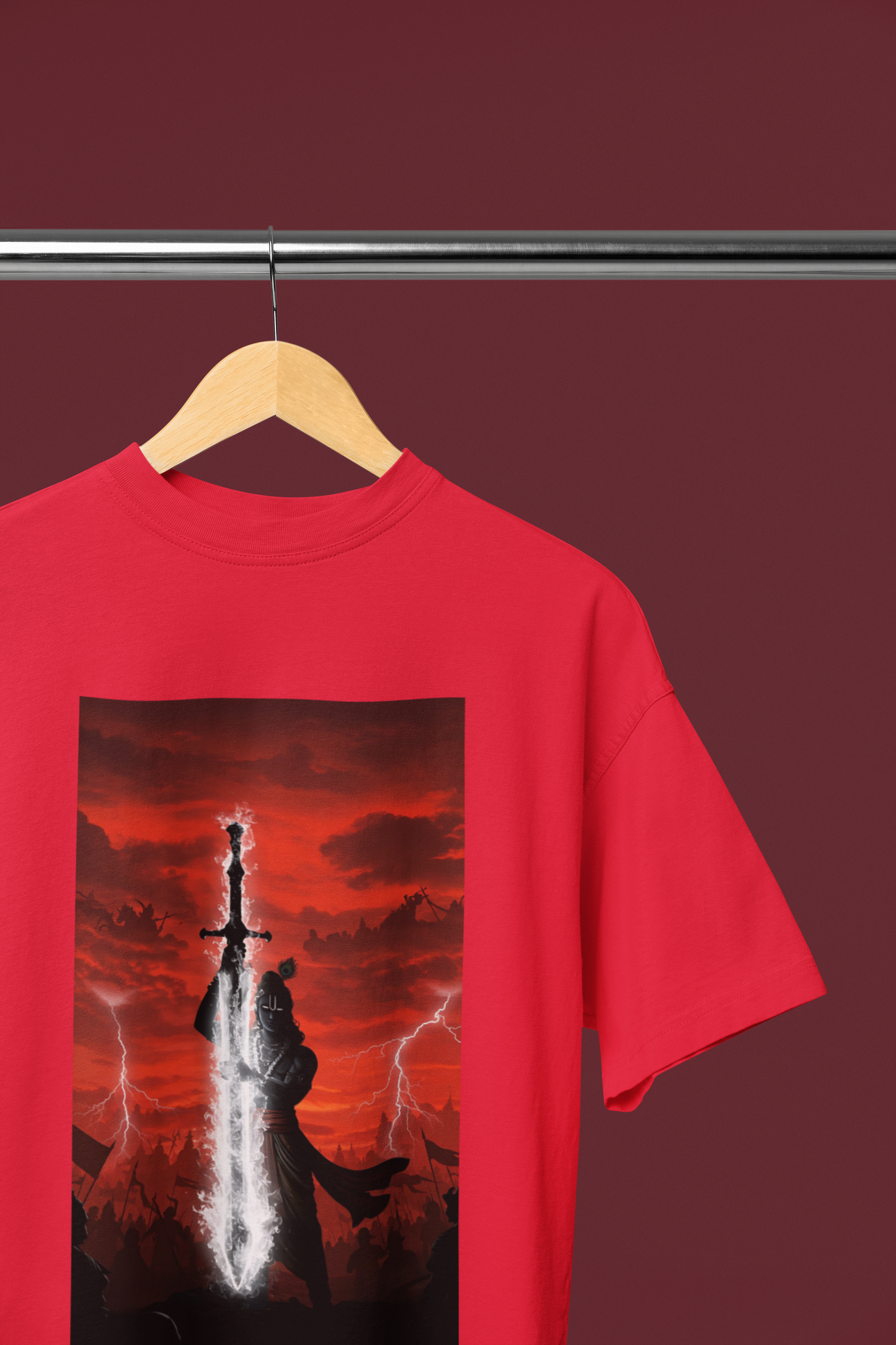 Urban Krishna T-Shirt – Oversized Fit, Divine Energy"